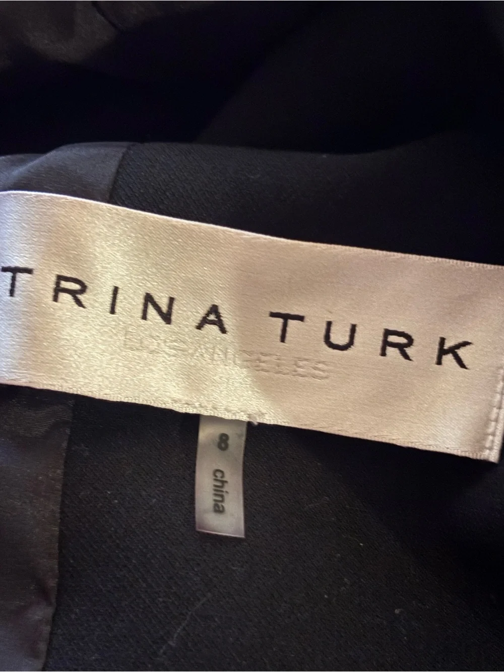 Trina Turk Black Tailored Cinched Waist Single Button Blazer Size 8